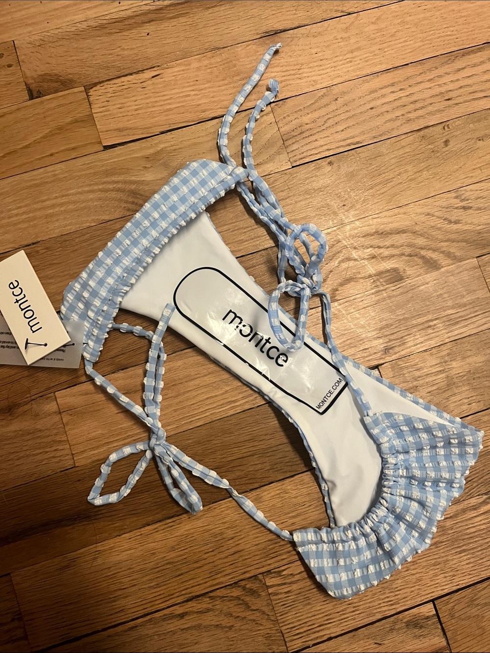 Montce Light Blue Gingham Tie Bikini Set - Picture 4 of 8